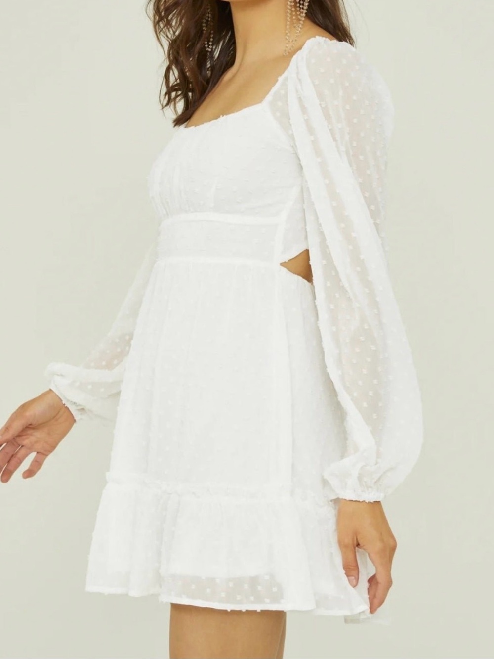 NWT Altar’d State White Clipdot Dress
